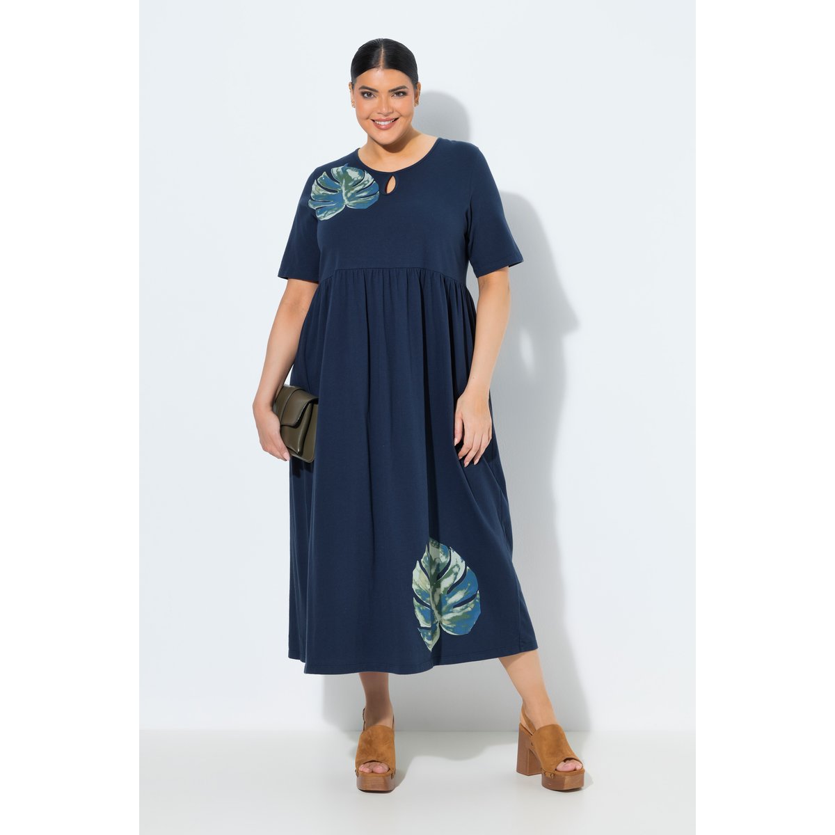 Robe maxi en jersey marine, ULLA POPKEN
