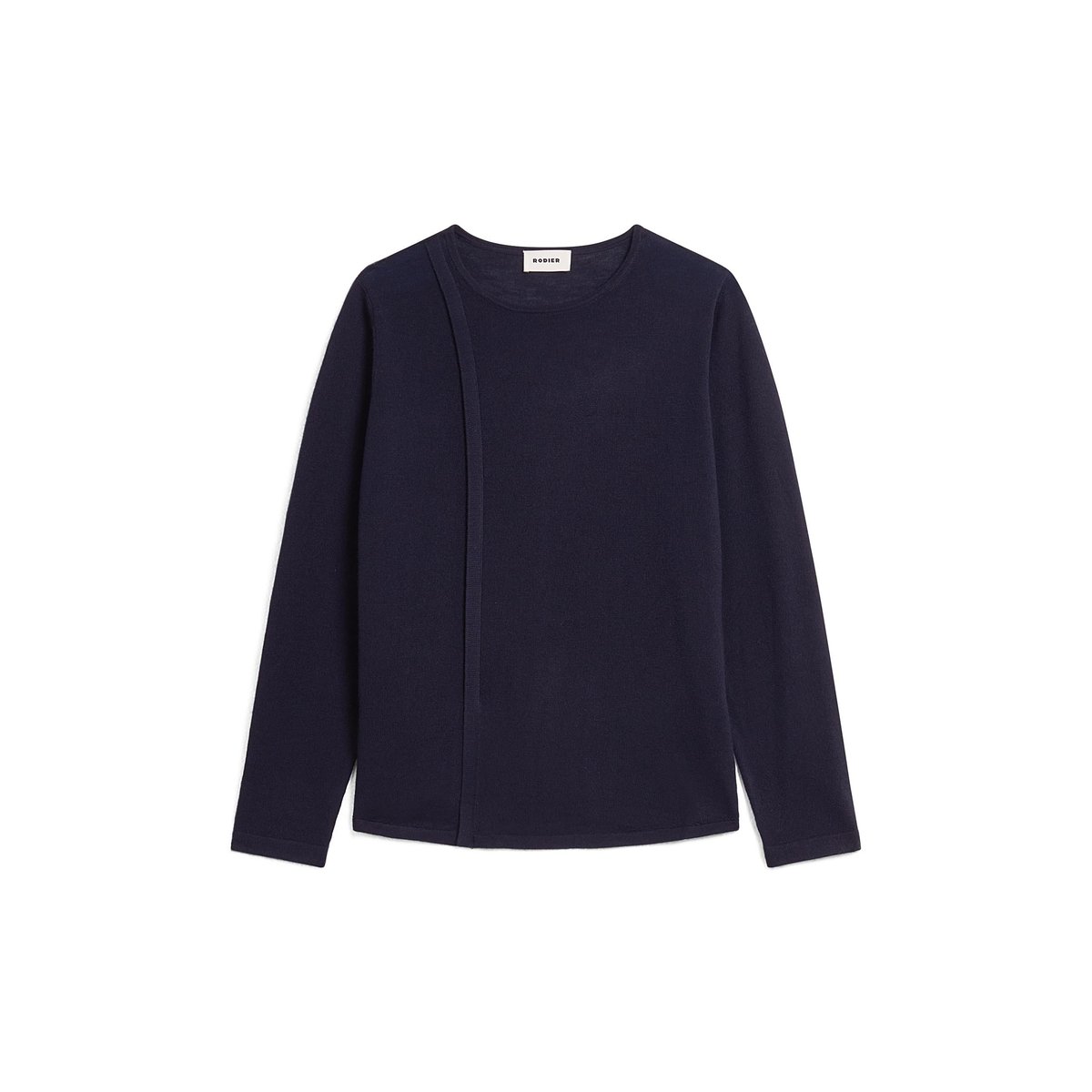 Pull col rond en laine mérinos bleu marine, RODIER