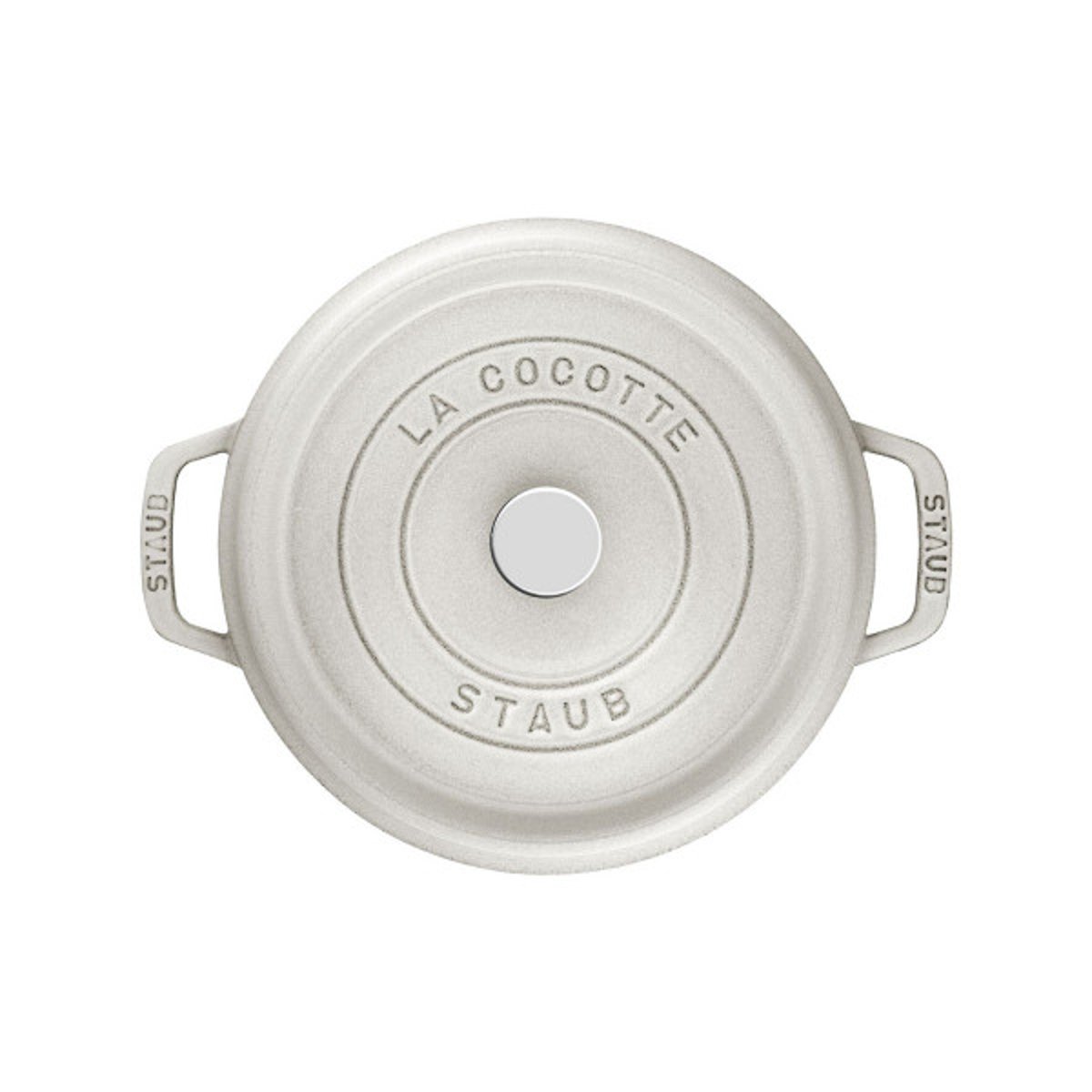 Cocotte ronde truffe blanche 22 cm blanc, STAUB
