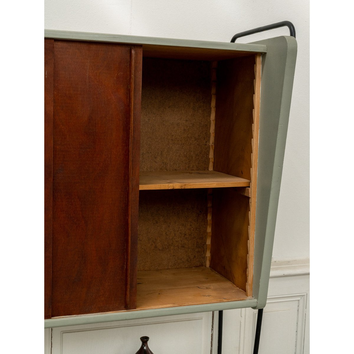 Étagère bibliothèque vintage au style scandinave Isabelle N°311 - Bon état bois foncé, DEBONGOUT