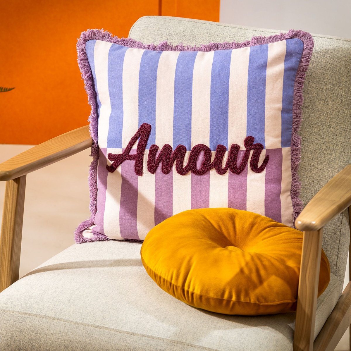 Coussin Amour violet, DUTCH DECOR