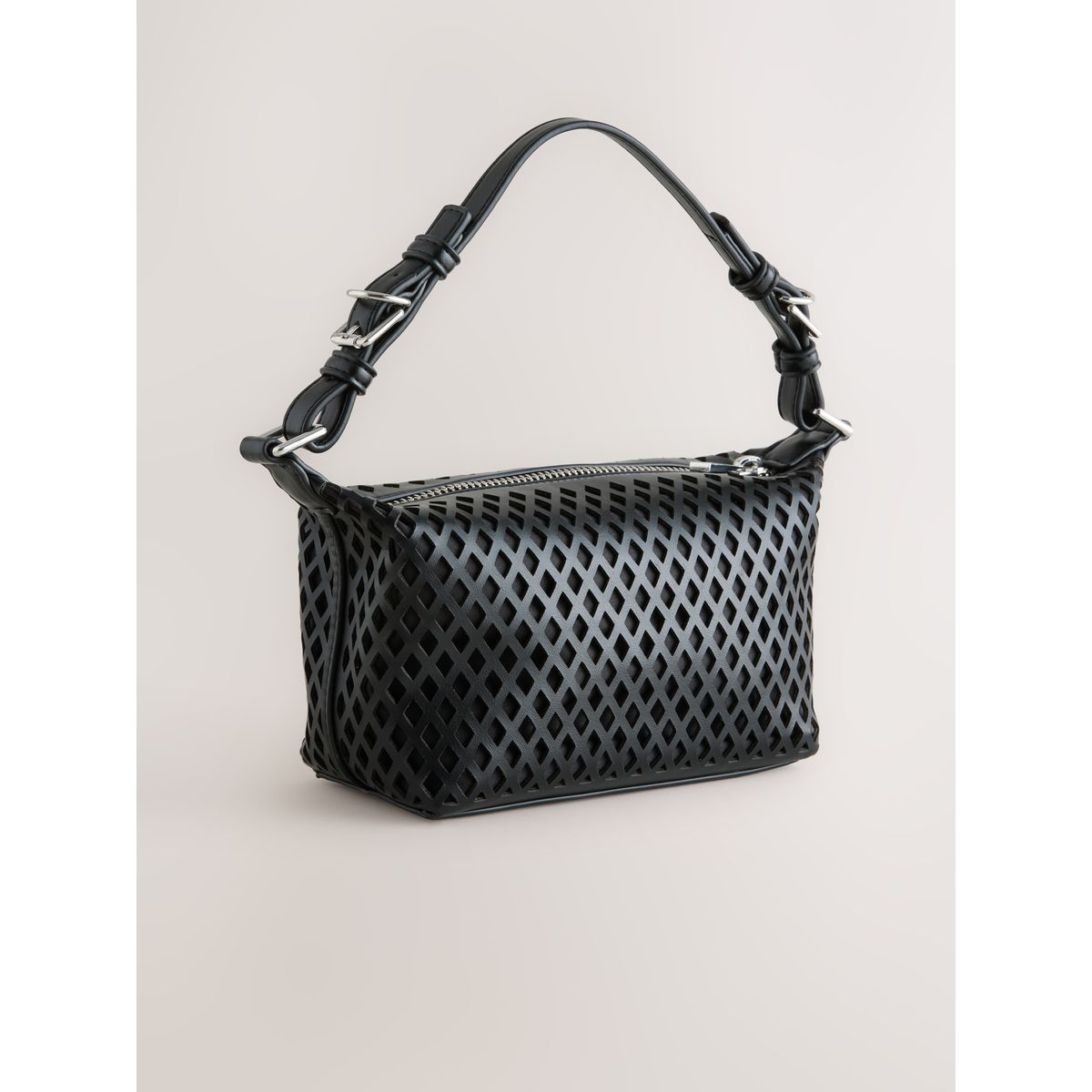 Petit sac bandoulière découpé laser noir, NEXT