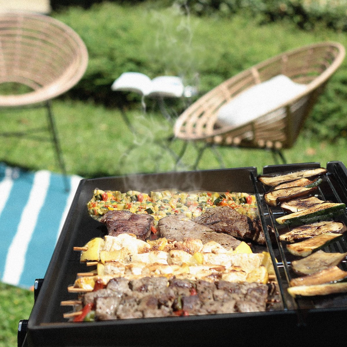 Plancha gaz émaillée 3 feux, SIMPLICITY couleur unique, VERYCOOK