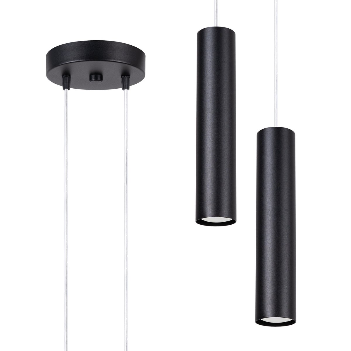 Suspension Acier Noir GU10 2 Lagos noir, EDEN