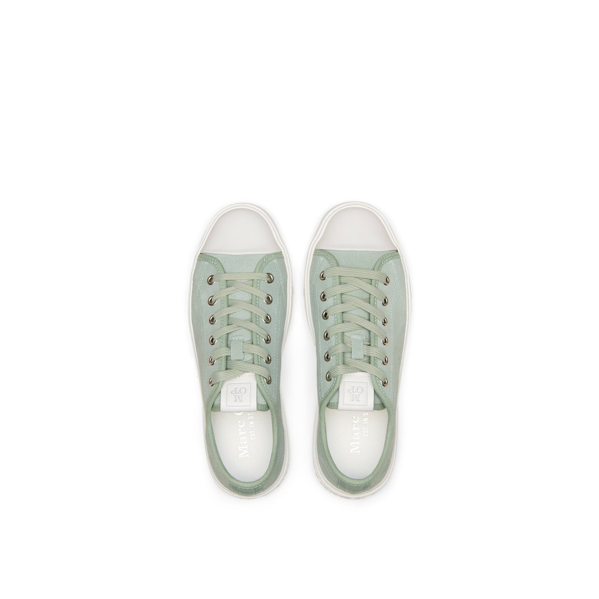 Baskets de cour en cuir velours de haute qualité vert, MARC O'POLO