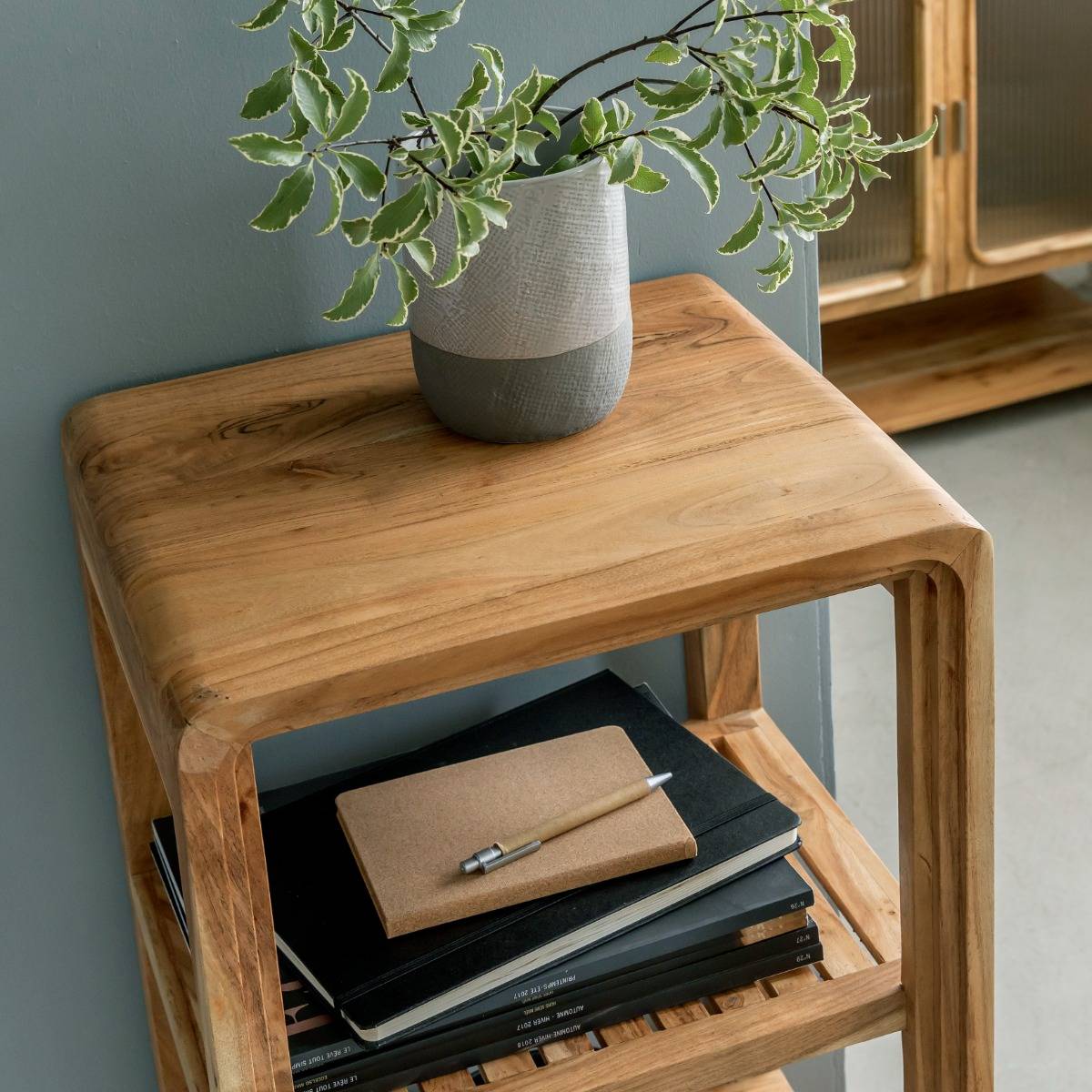 Colonne en bois d'acacia EMYR bois clair, MADE IN MEUBLES