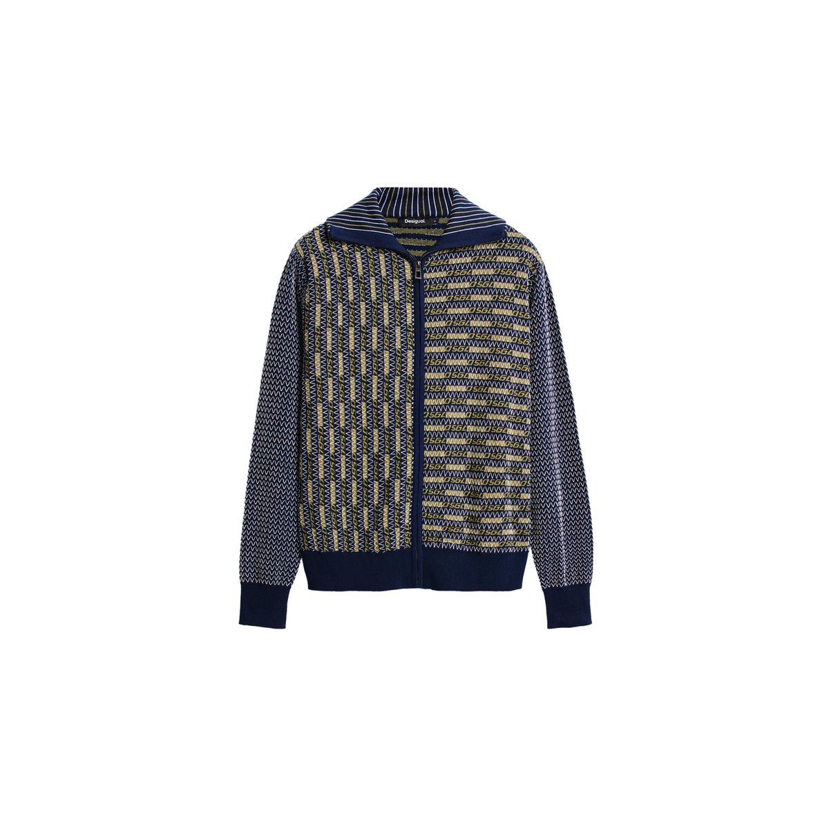 Pull à fermeture éclair rétro bleu, DESIGUAL