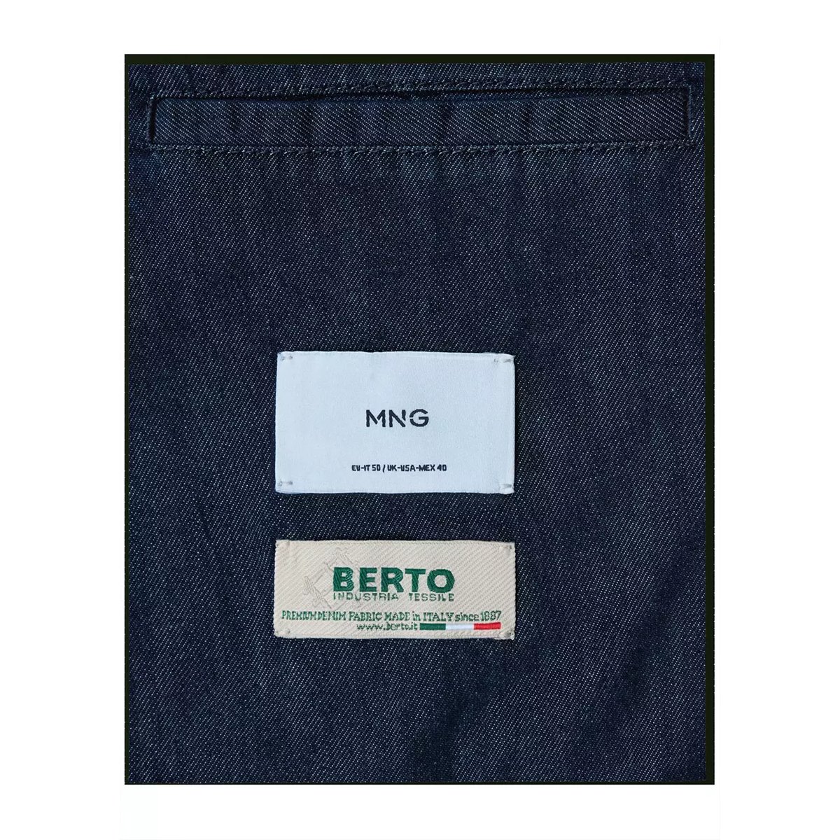 Blazer denim en lyocell et coton italien bleu indigo, MANGO MAN