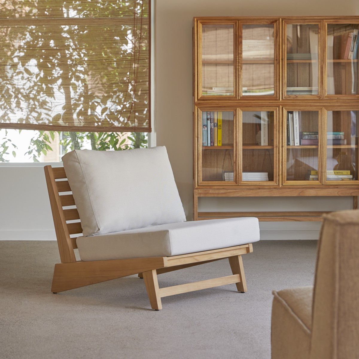 Fauteuil en Teck massif, OLIA blanc, TIKAMOON