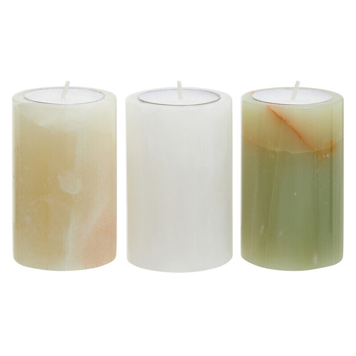 Set of 3 Oleena Onyx Tealight Holders assorted, FIFTY FIVE SOUTH