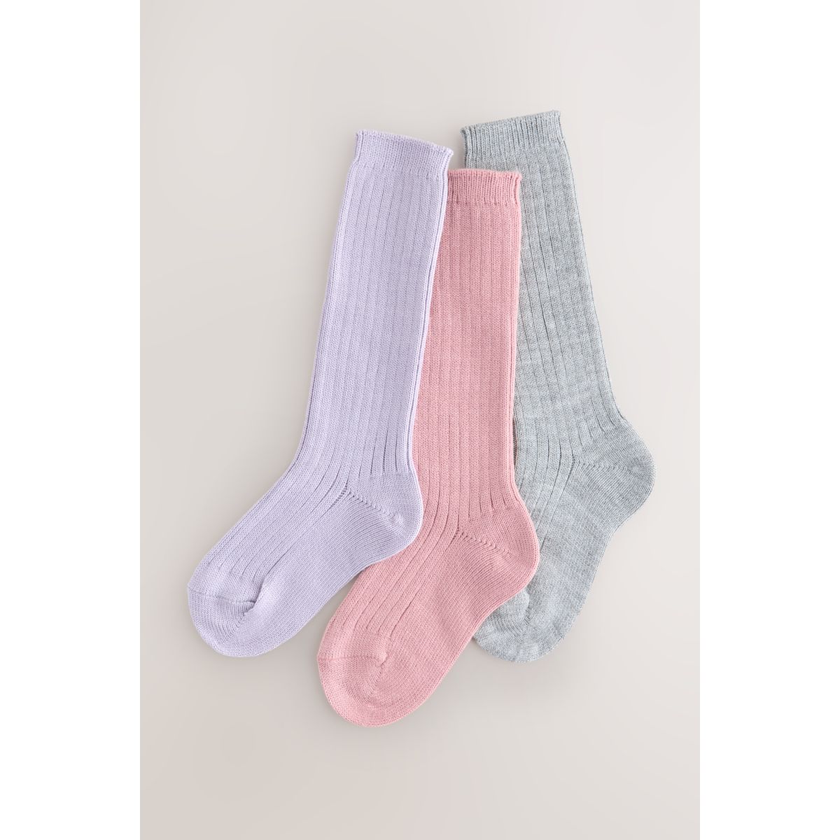 Socquettes amples, 3 paires rose/gris, NEXT