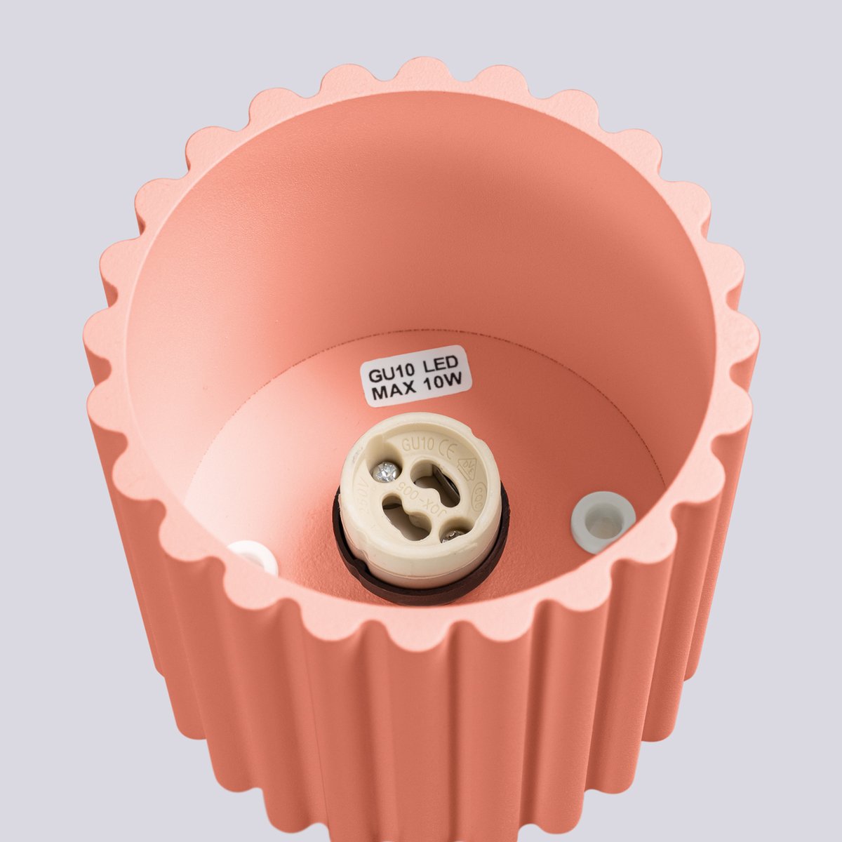 Plafonnier Aluminium Pêche GU10 1 Aura rose, EDEN