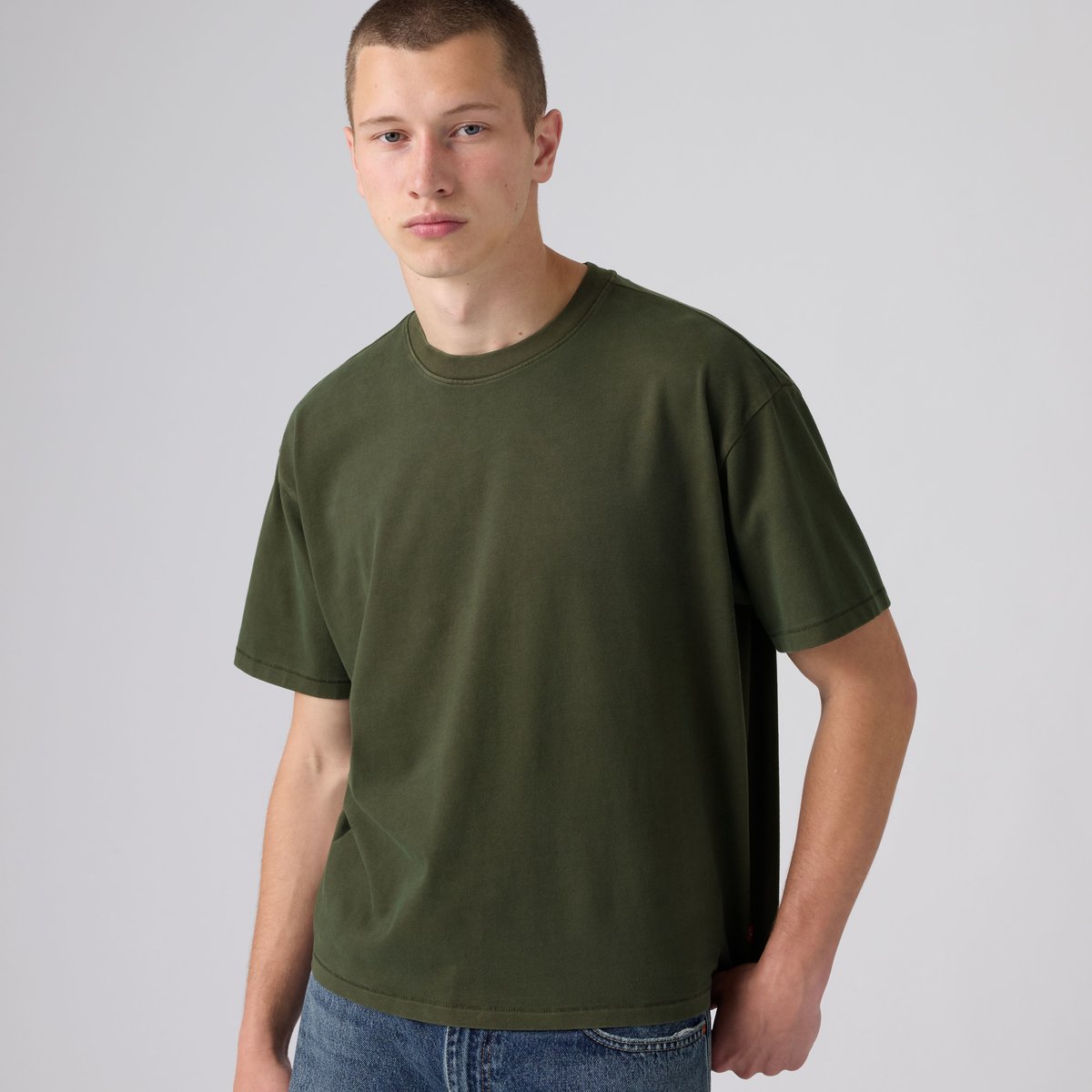 T-shirt Boxy vert - sheen wash rosin, LEVI'S