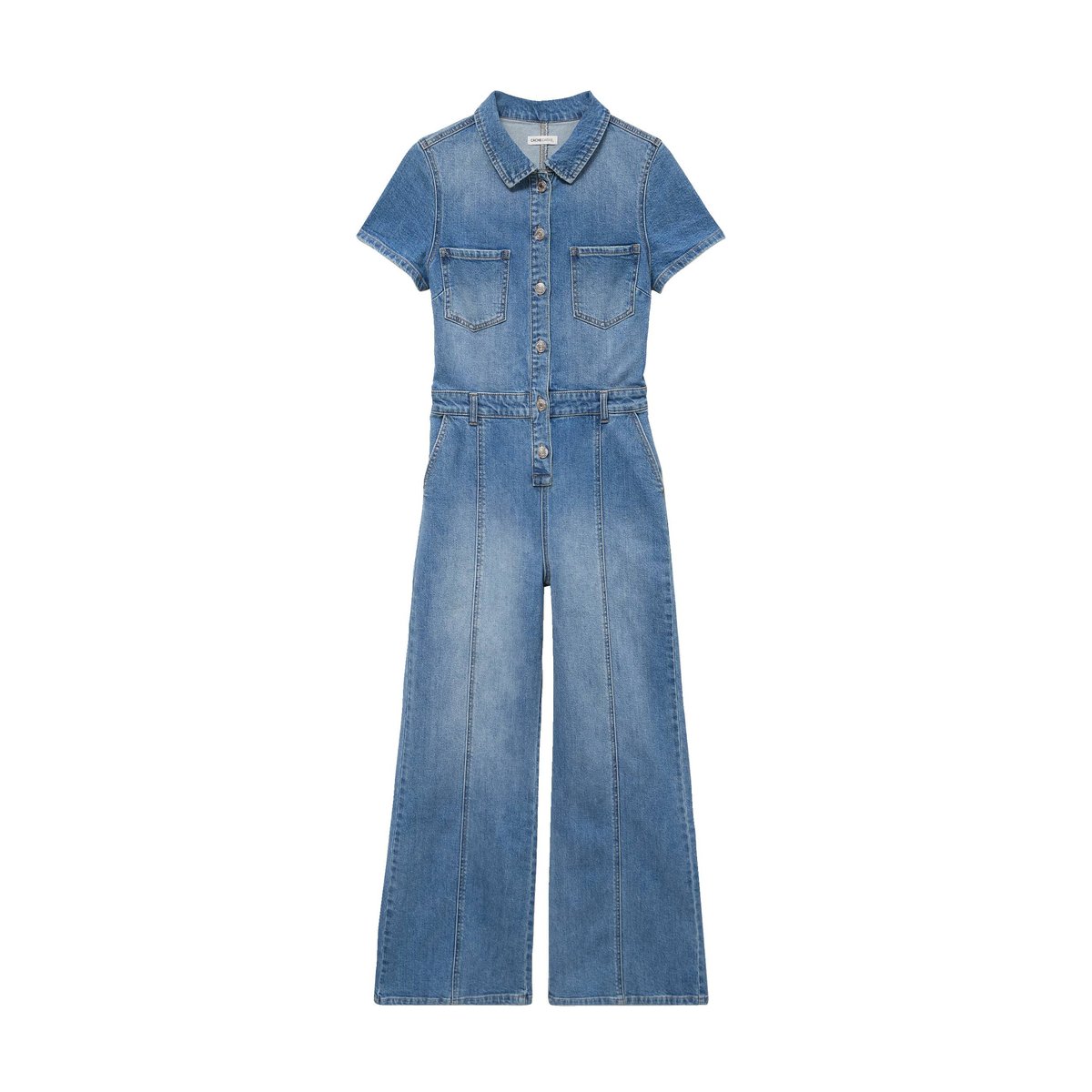 Combinaison manches courtes denim double stone, CACHE CACHE