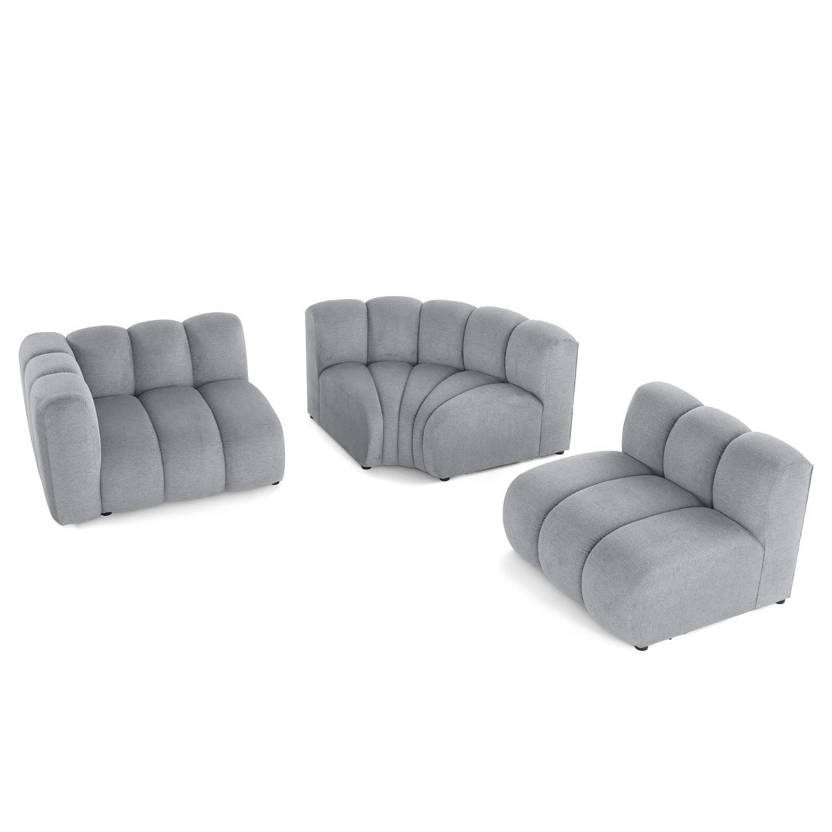 Canapé d'Angle droit 4 places - DEBBIE gris, BEST MOBILIER