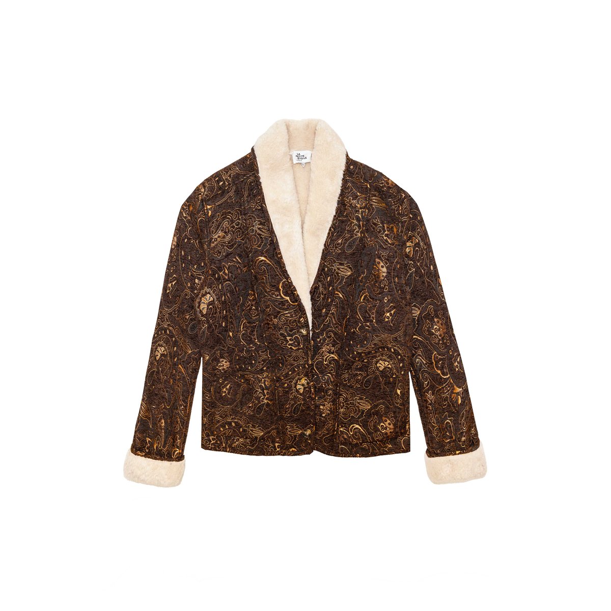 MANTEAU imprimé cachemire NOELIA 16-marron, LA PETITE ETOILE
