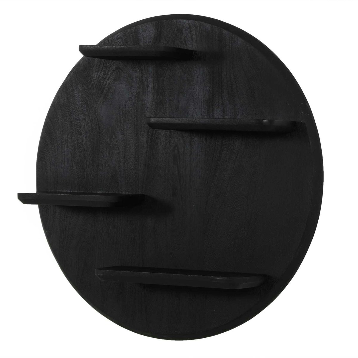 Étagère murale ronde en bois CORTINA noir, PIER IMPORT