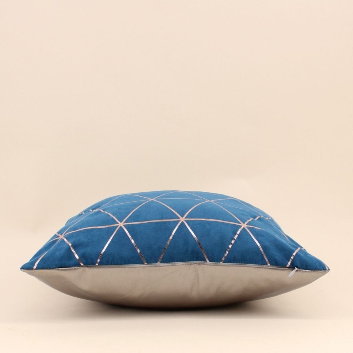 Coussin motifs géométriques 40x40cm bleu, ORNAMI