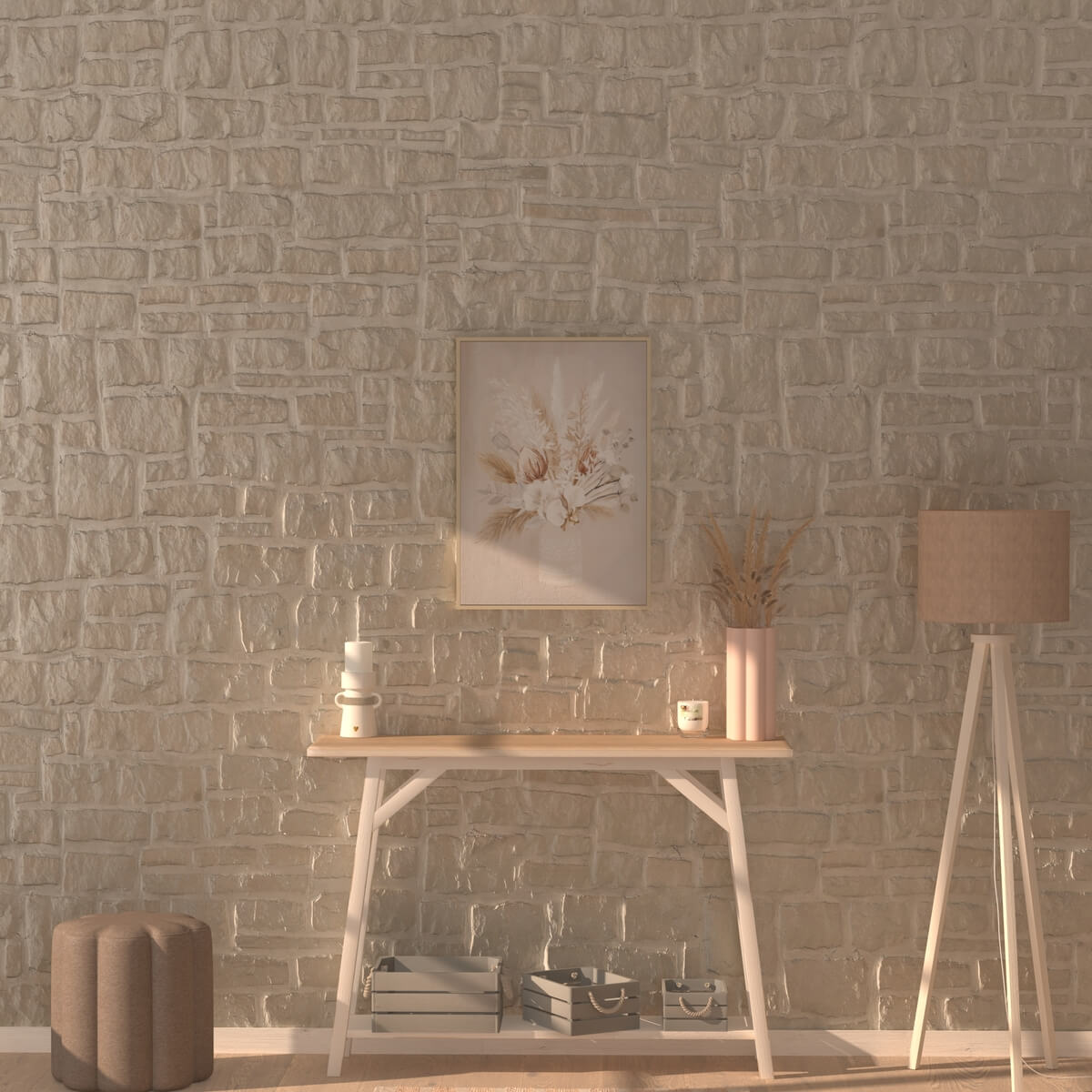 Toile TIDA rose blush, ATMOSPHERA