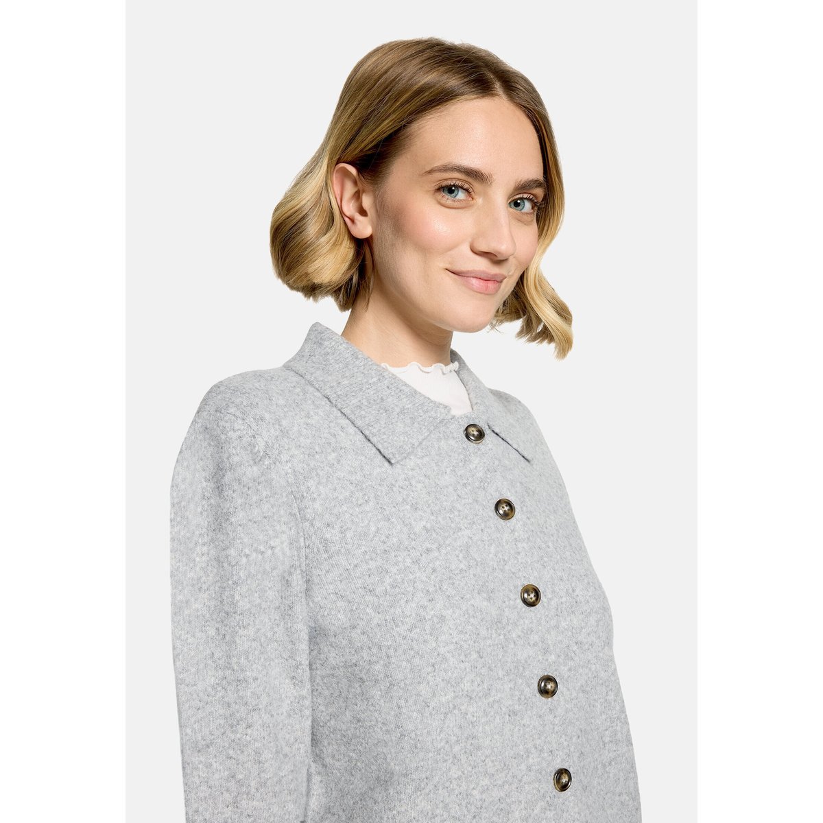 Cardigan en maille à col gris, CARTOON