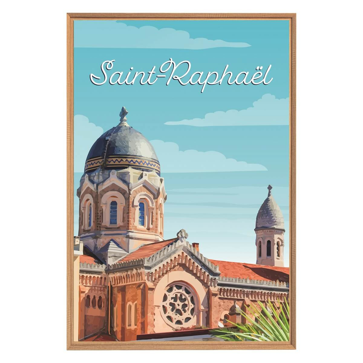 Tableau Mural Illustration Saint-raphaël ARCHITECTURE multicolore-fibres de bois, CEANOTHE