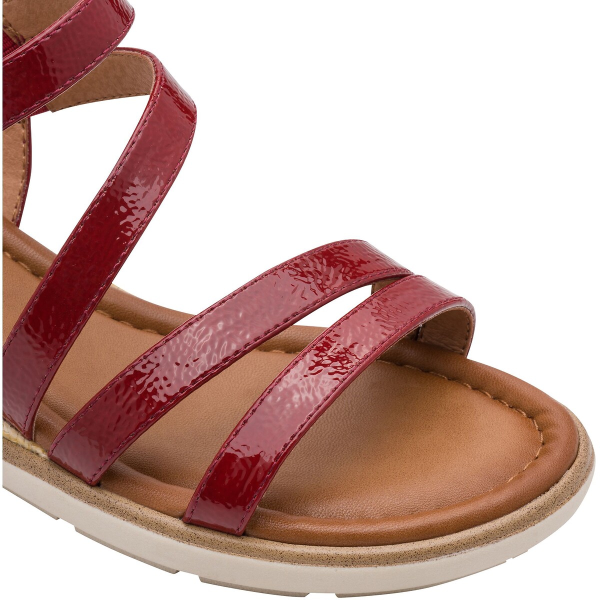 Sandales compensées rouge verni, TAMARIS