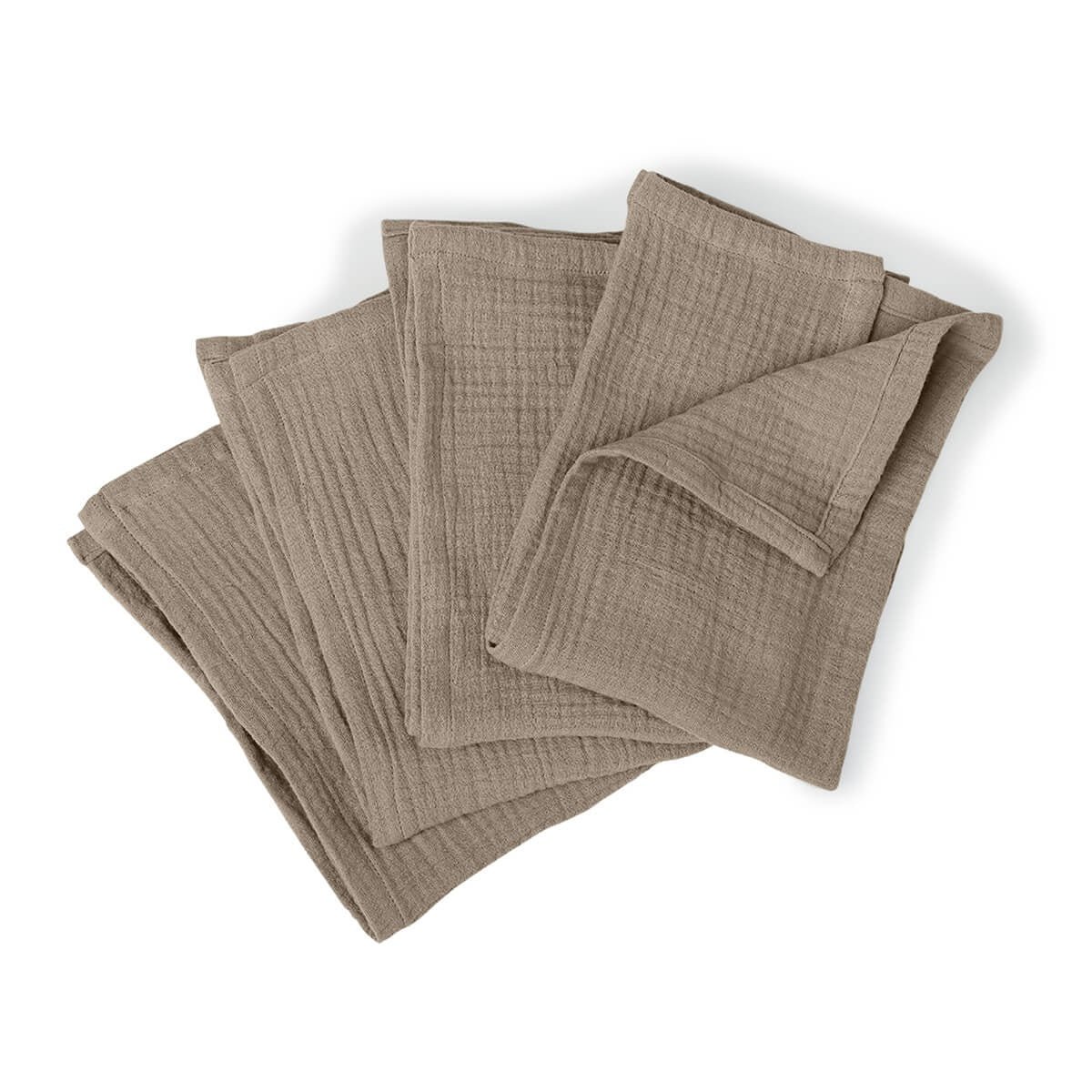 Lot de 4 serviettes de table gaze de coton ALMA Made in Europe latte, FEBRONIE