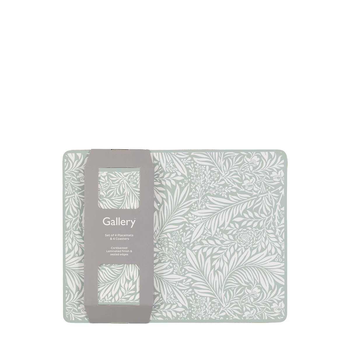 Farmhouse Leaf Placemat and Coaster Set blue, ÉDITÉ