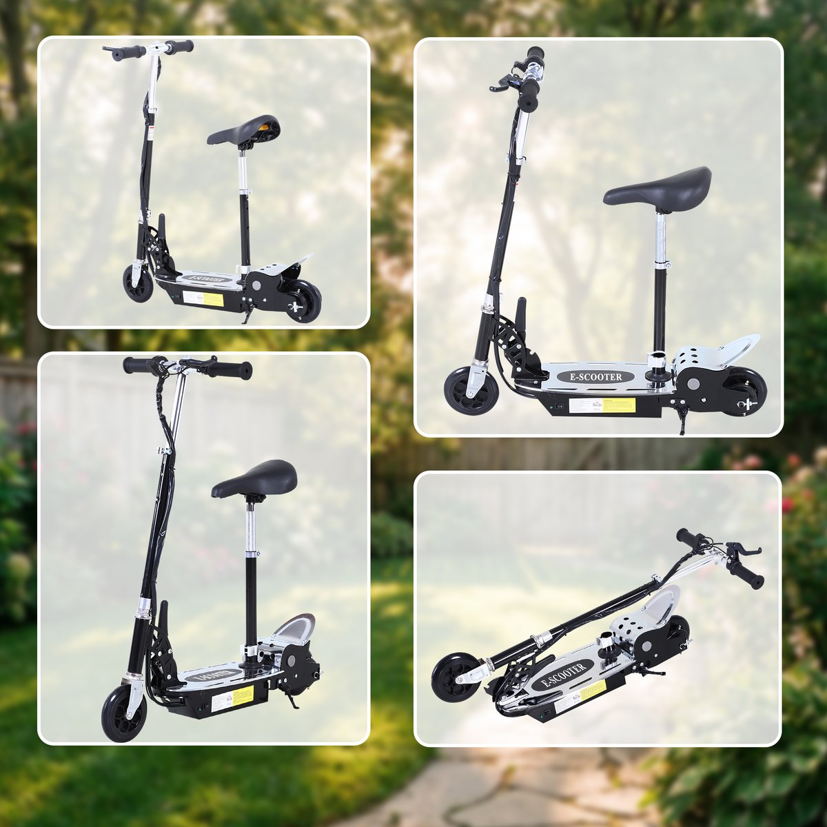 Trottinette électrique pour enfants Métal noir, HOMCOM