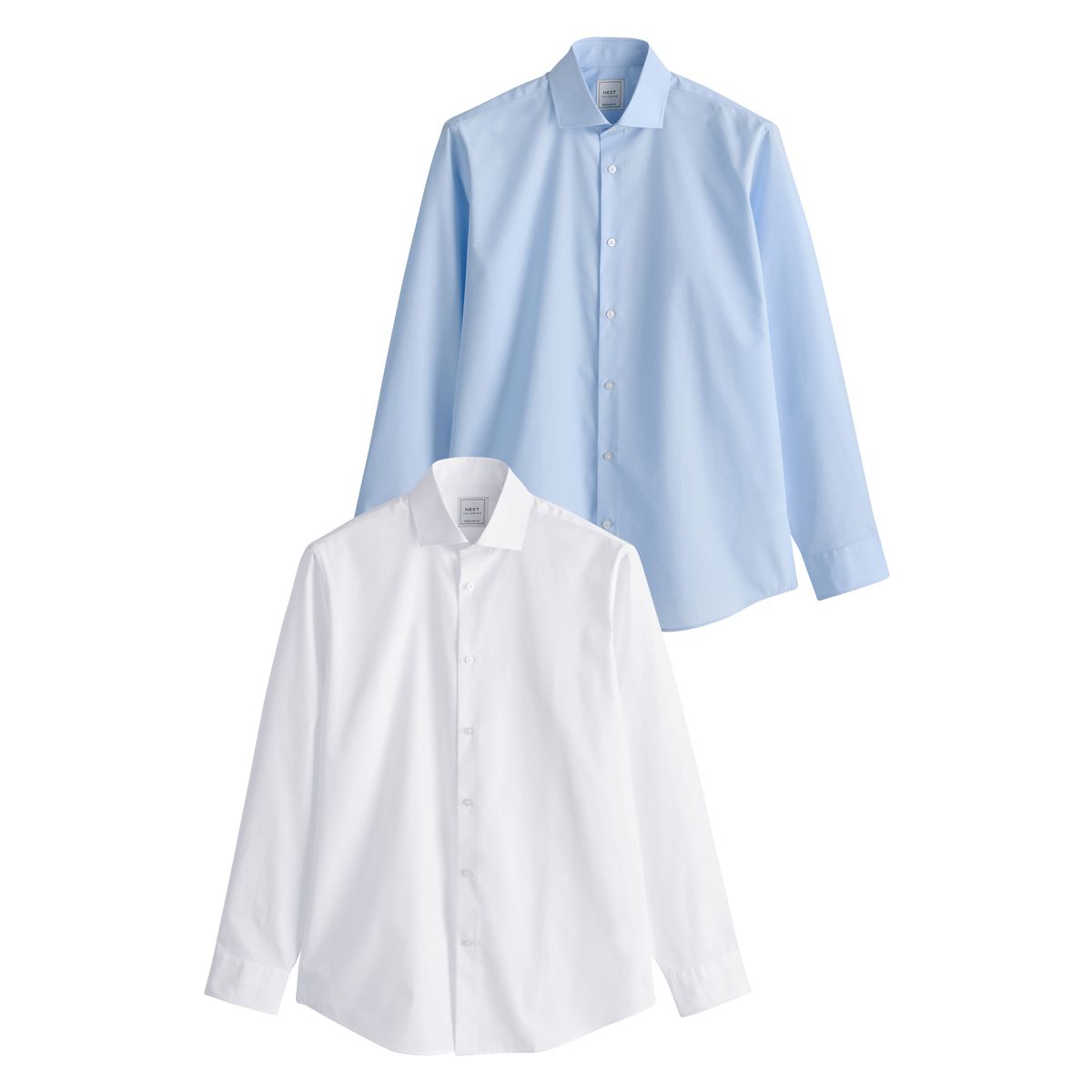 Chemises à entretien facile, lot de 2 blanc/bleu, NEXT
