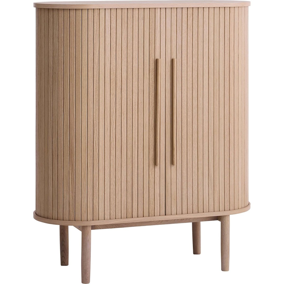 Commode haute à portes coulissantes méta chêne, RECOLLECTION