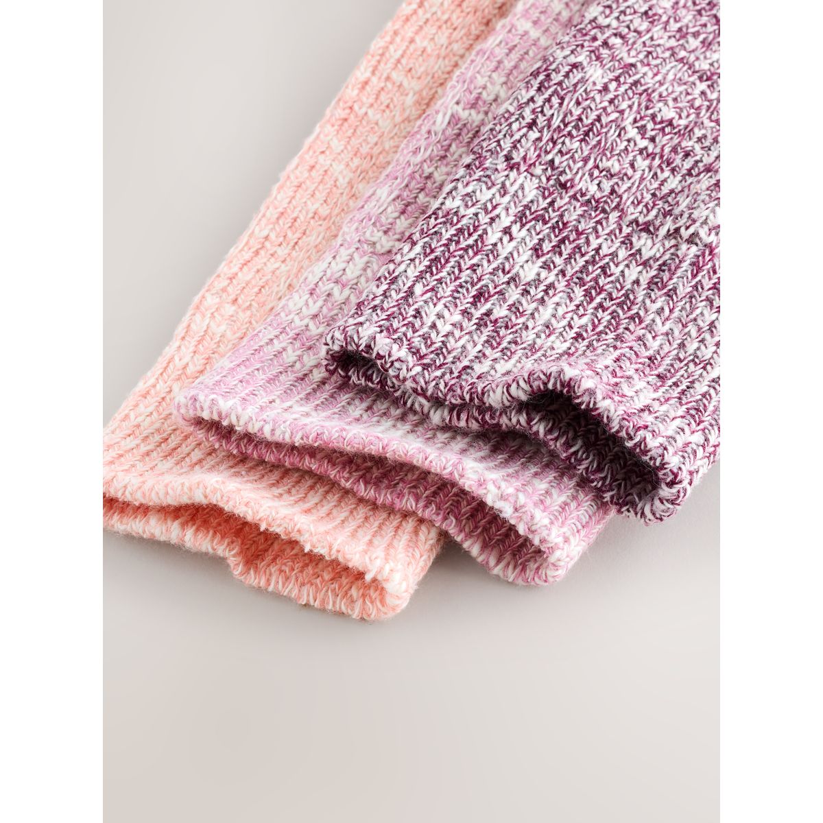 Socquettes amples en coton flammé, 3 paires rose, NEXT