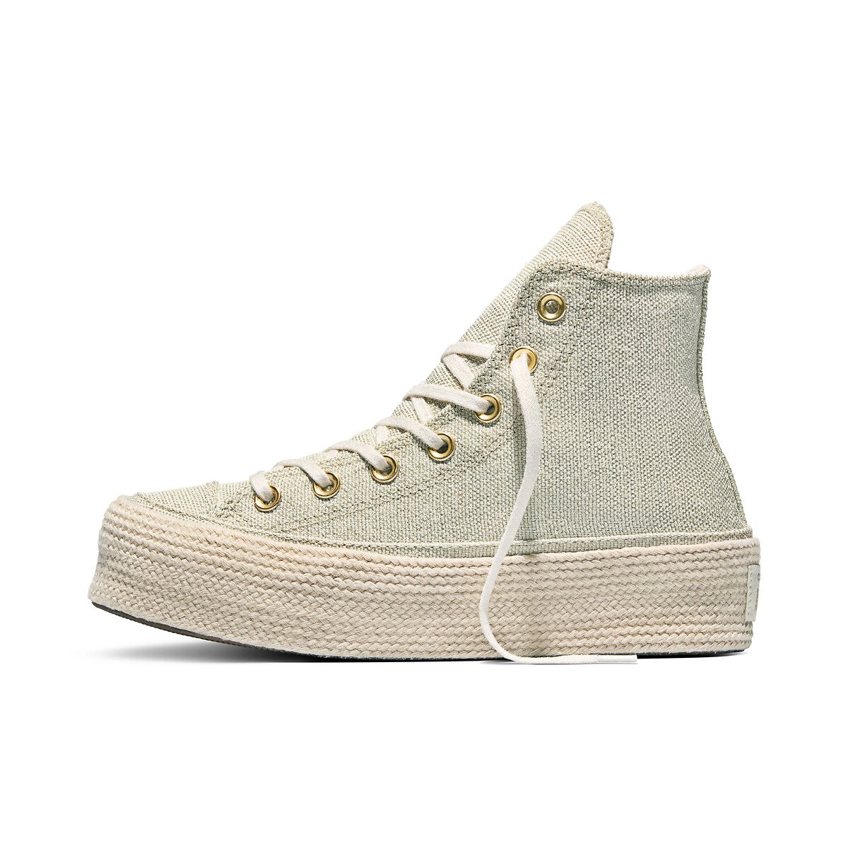 Baskets CHUCK TAYLOR ALL STAR LIFT ESPADRILLE CANVAS vert papyrus, CONVERSE
