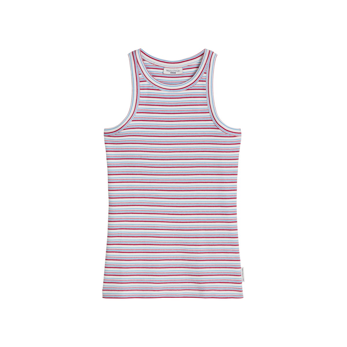 Top côtelé DfC slim en pur coton organique blanc, MARC O’POLO DENIM
