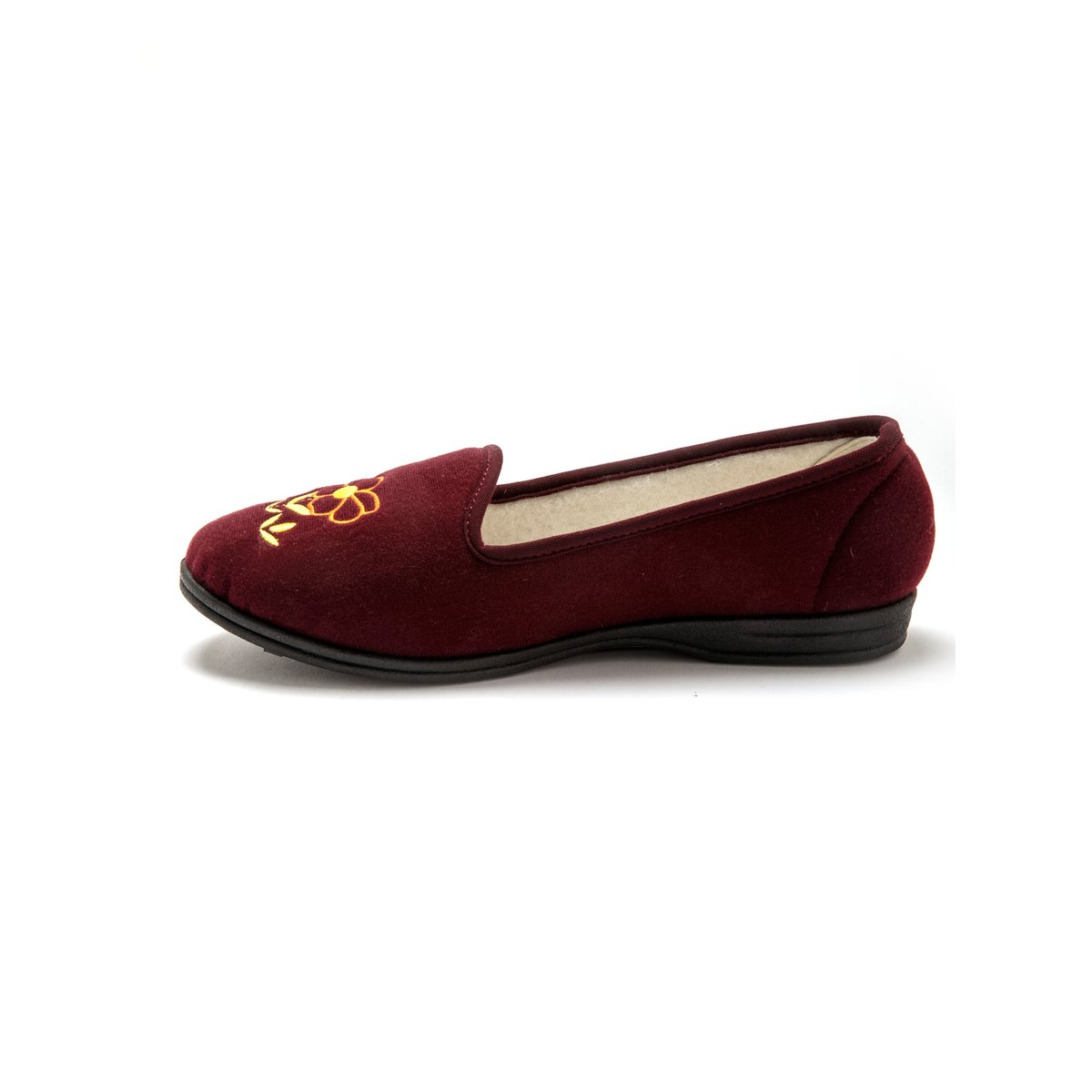 Ballerines brodées fleur bordeaux, PEDICONFORT