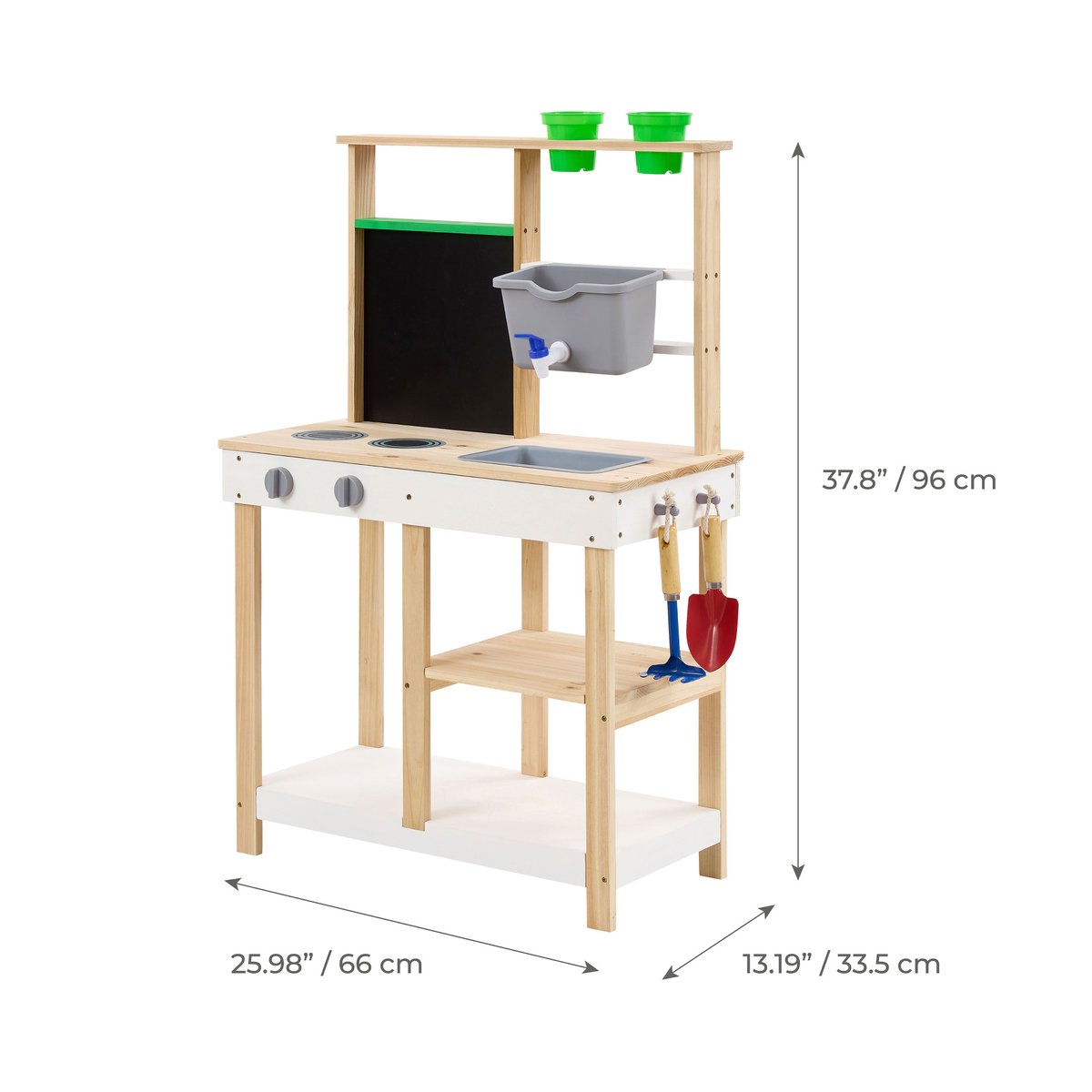 Cuisine Extérieure Bois avec Accessoires et Évier, Beige beige, TEAMSON KIDS
