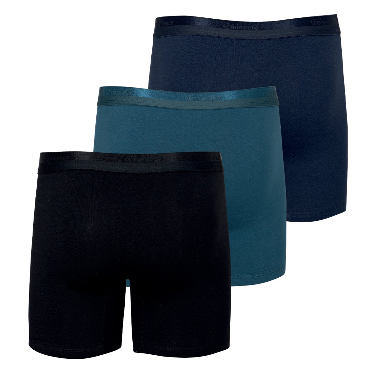 Boxers longs, lot de 3, STUDIO noir-bleu canard-marine, EMINENCE