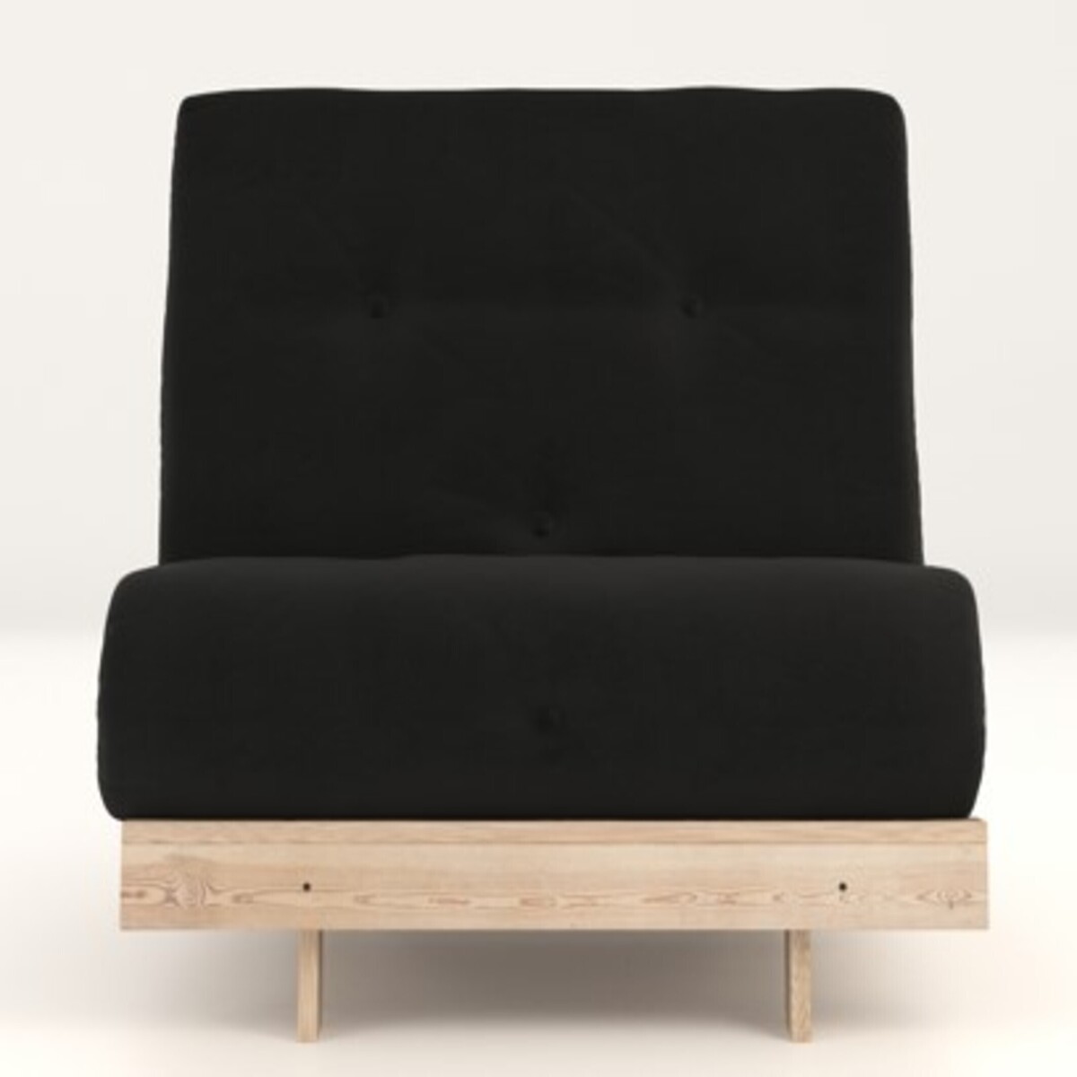 Nemuri Buttoned Single Futon Sofa Bed black, ÉDITÉ