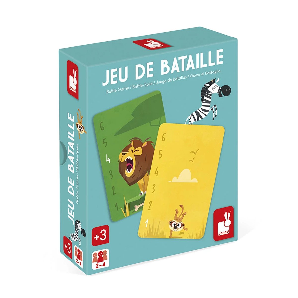 Jeu De Cartes Bataille Les Animaux Dafrique couleur unique, JANOD