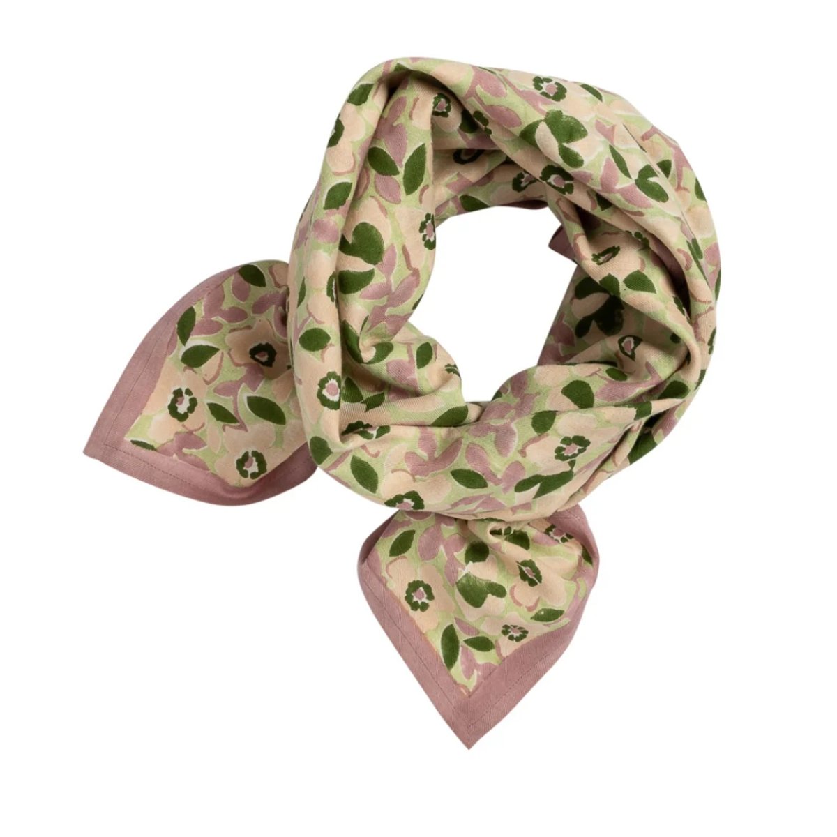 Foulard adulte en coton Amelia vert green, BINDI ATELIER