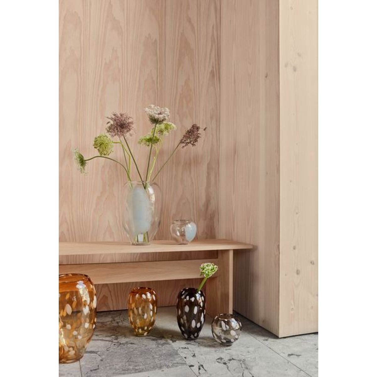 Vase en verre à pois LIVING orange, OYOY LIVING DESIGN
