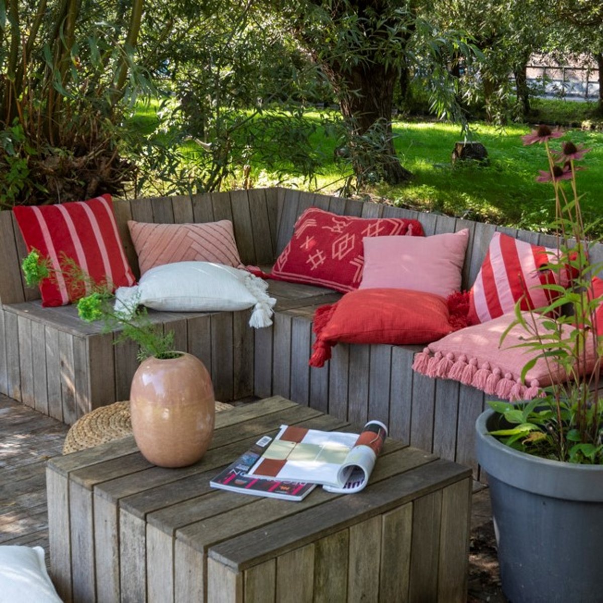 Coussin Pemm rouge, DUTCH DECOR