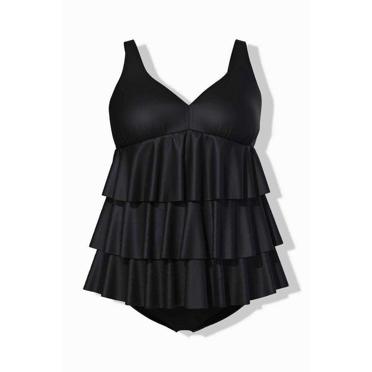 Tankini à volants, bonnets souples noir, ULLA POPKEN