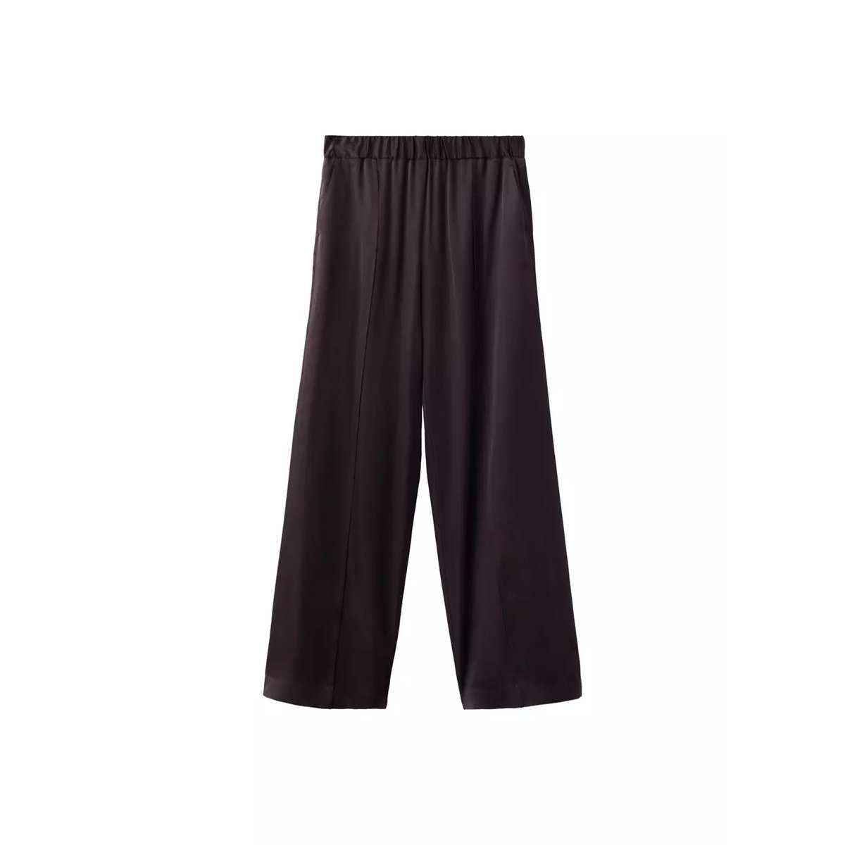 Pantalon droit taille réglable marron, MANGO
