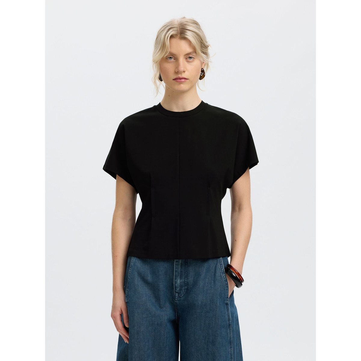 T-Shirt noir - black1, SELECTED