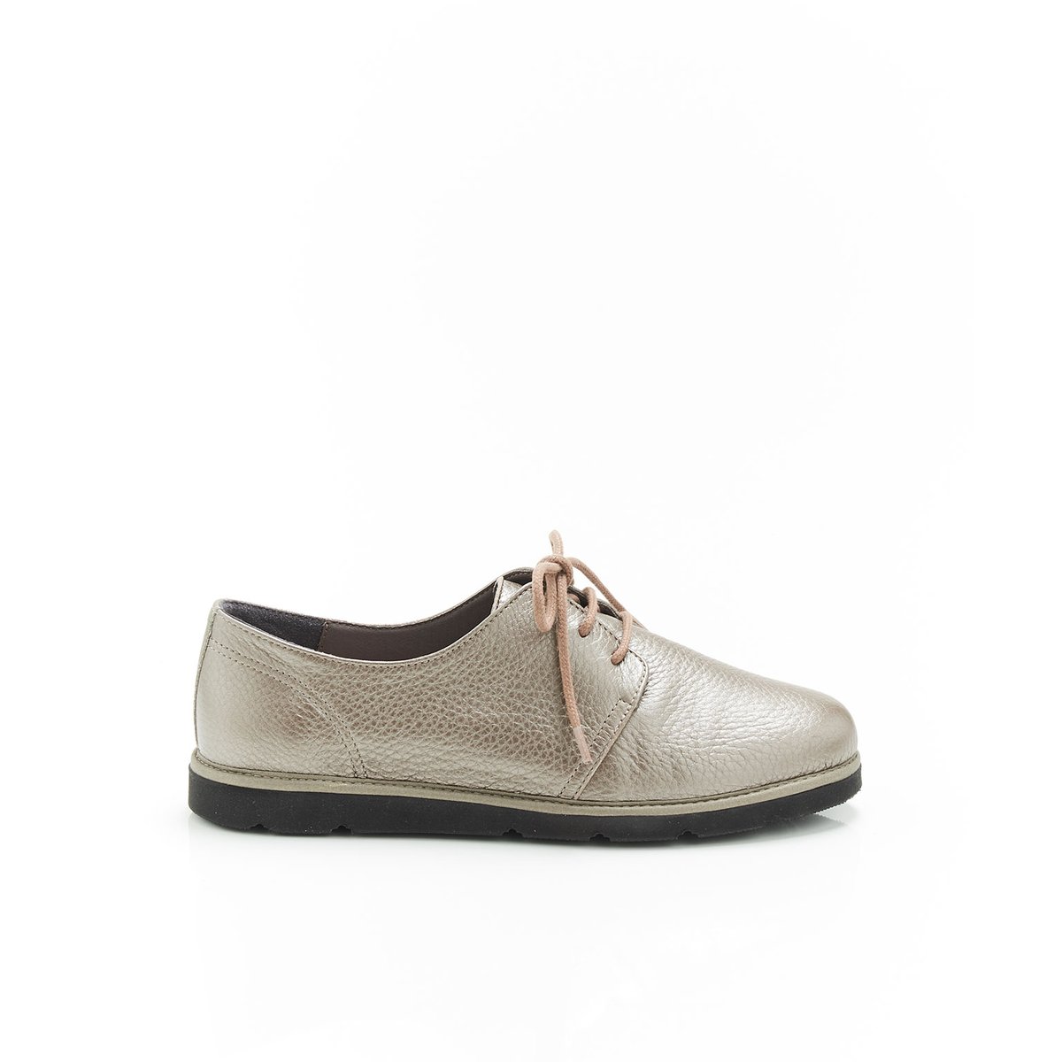 Derbies à lacets, dessus cuir cerf gris coloris bronze, DAMART
