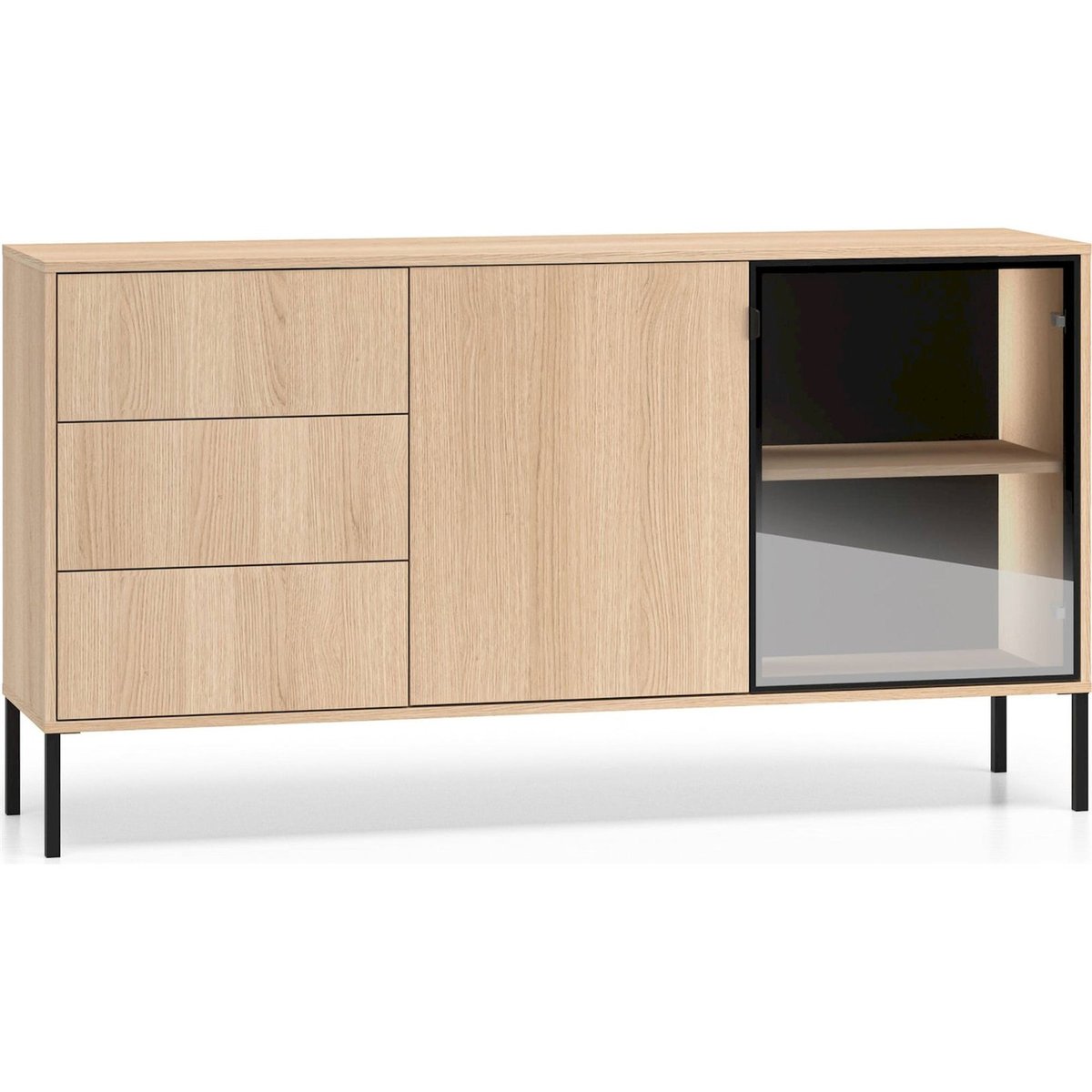 Buffet contemporain 2 portes avec LED cachemire, RECOLLECTION