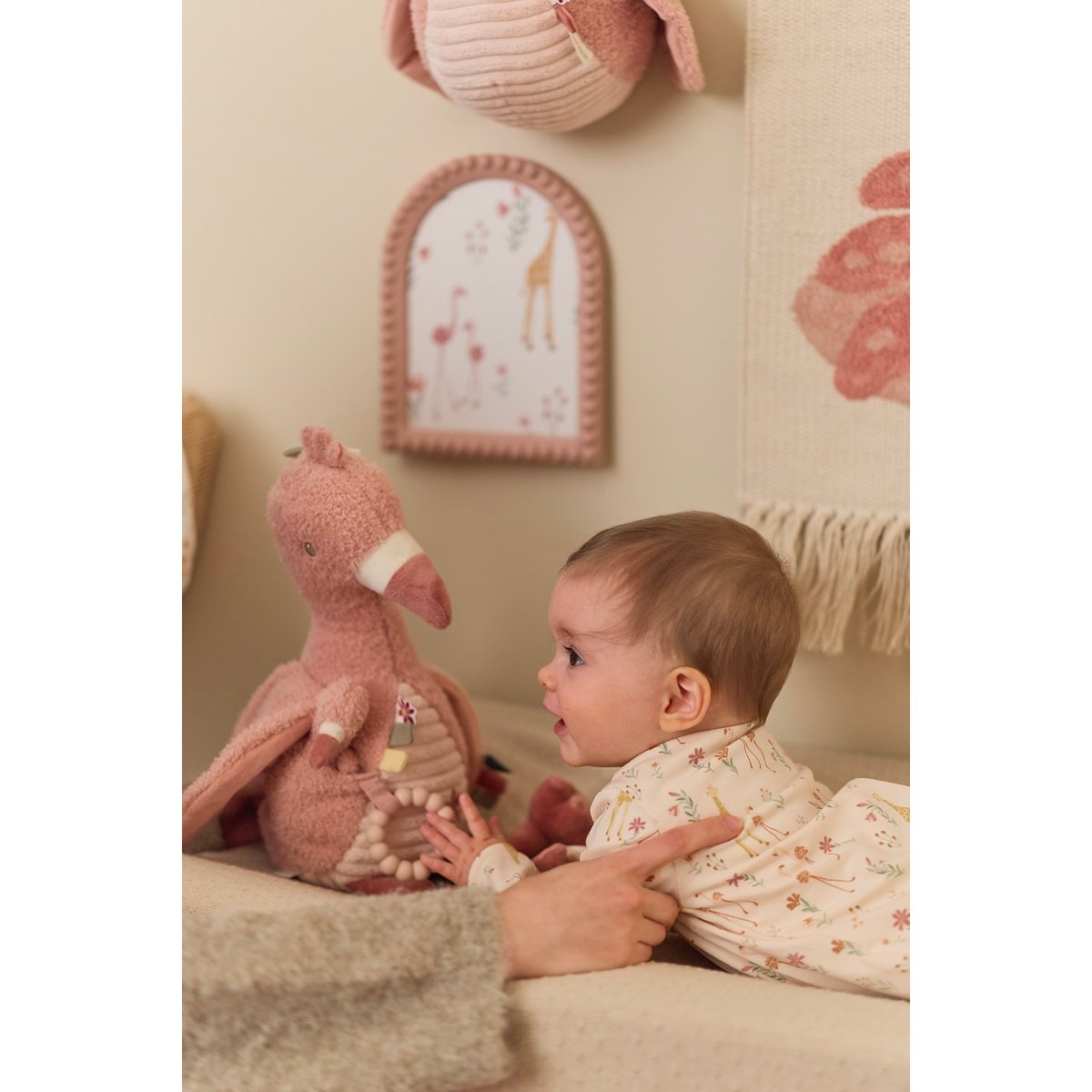 Peluche d'activités rose, blanc cassé, LITTLE DUTCH