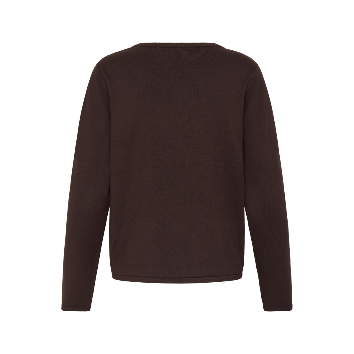 Pull en maille manches longues marron chocolate torte, ICHI