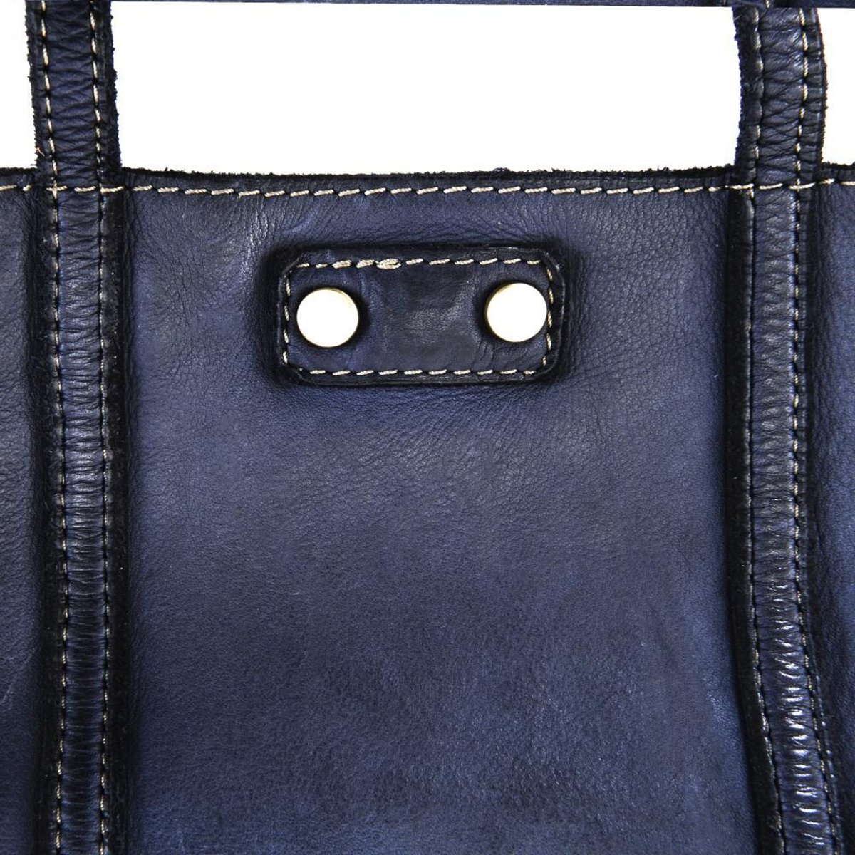Sac à main en cuir lisse italien MELBOURNE bleu foncé, OH MY BAG
